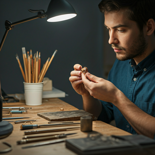 A skilled jeweller working on a custom piece.
